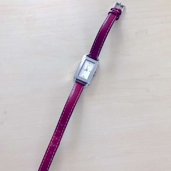 Red, leather, Coach watch - Picture 4 of 4